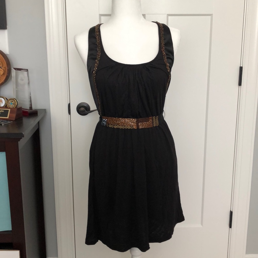 One.September Anthropologie Black Jersey Dress szS